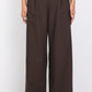 Instinctive Dark Chocolate Petite Wide Leg Elastic Back Pants