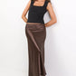 Prodigy Chocolate Satin Bias Cut Maxi Skirt