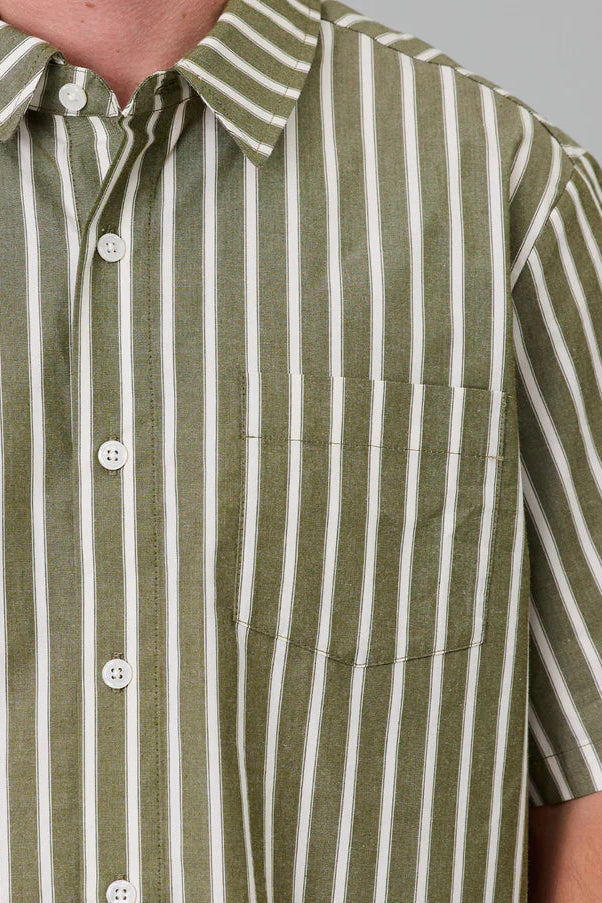 Ballast SS Shirt - Khaki Strip