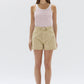Boxy Denim Short - Tan