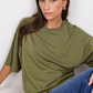 Boyfriend Washed Khaki Oversized Tee