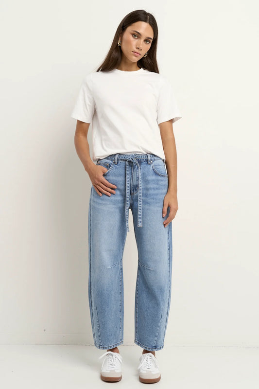 Campus Light Blue Tie Waste Barrel Jean