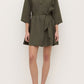 Claire Mini Shirt Dress - Moss