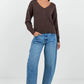 Clique Chocolate V Neck Jumper