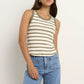 Cobble Khaki Ivory Stripe Rib
