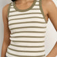 Cobble Khaki Ivory Stripe Rib