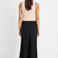 Summit Black Tie Waste Bias Midi Skirt