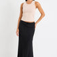Summit Black Tie Waste Bias Midi Skirt