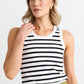 Cobble Tank - White/Black Stripe