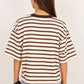 Cohesion Chocolate Vanilla Stripe Oversized Contrast Binding Boxy SS Tee