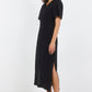 Commend Black Texture Shaped SS Maxi Dress