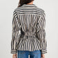 Composite Black Bone Stripe Shirred Body Shirt