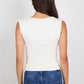Connect Ivory Jersey Cross Front Top