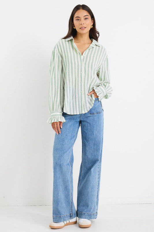Connection Moss Stripe LS Stripe Shirt