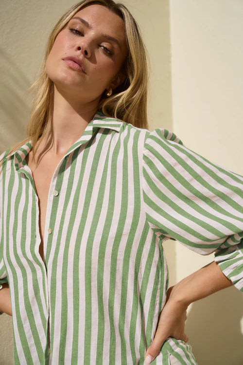 Connection Moss Stripe LS Stripe Shirt