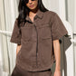 Crucial Mocha Denim Short Sleeve Shacket