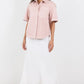 Crucial Pale Pink Denim Short Sleeve Shacket