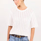 Dainty Ivory Lace Knit Tee