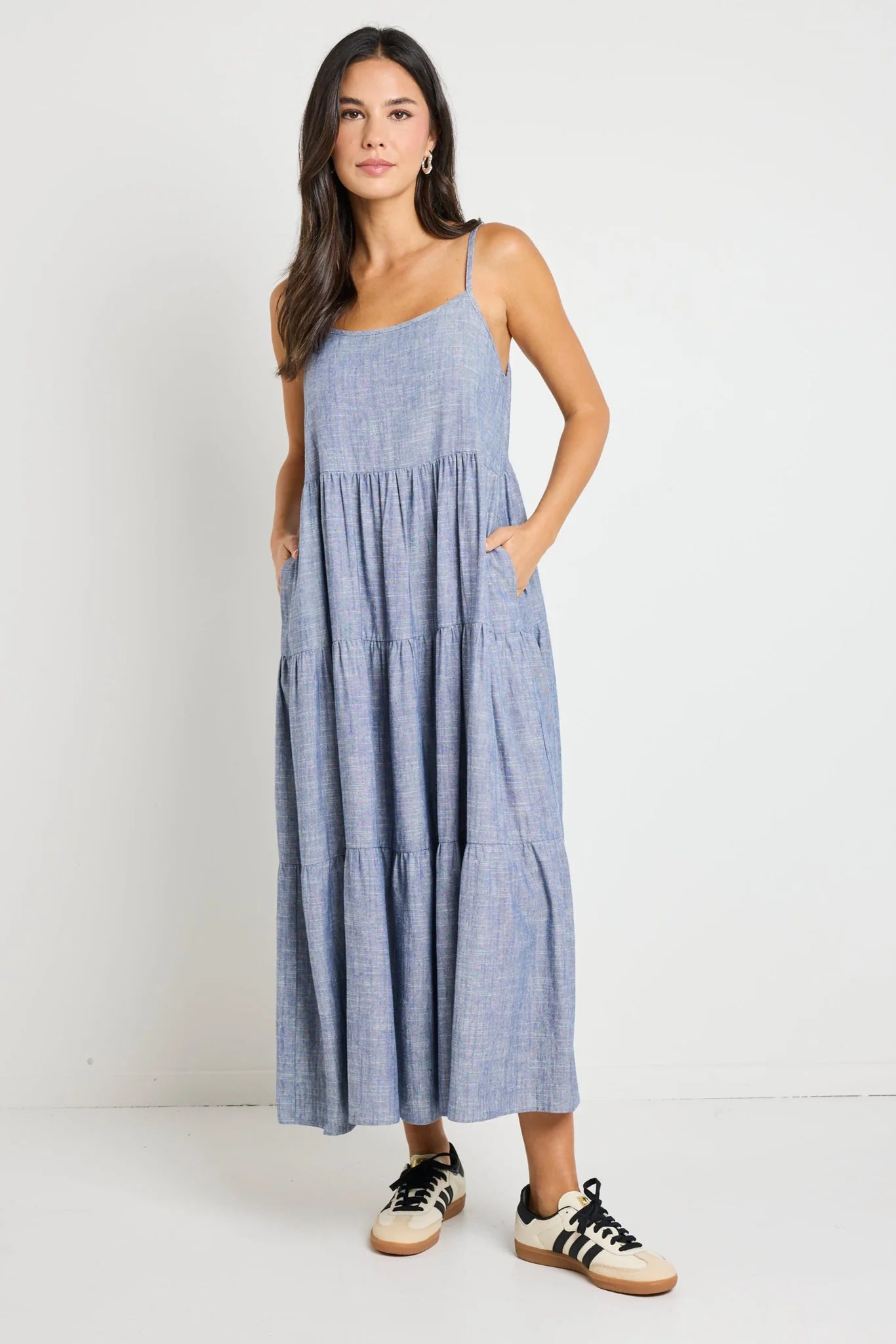 Eden Midi Dress - Chambray Blue