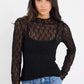 Giving Black Lace Long Sleeve Top