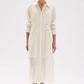 Harper Linen Silk Maxi Shirt Dress - Cream