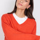 Harvest Blood Orange V Neck Knit Jumper