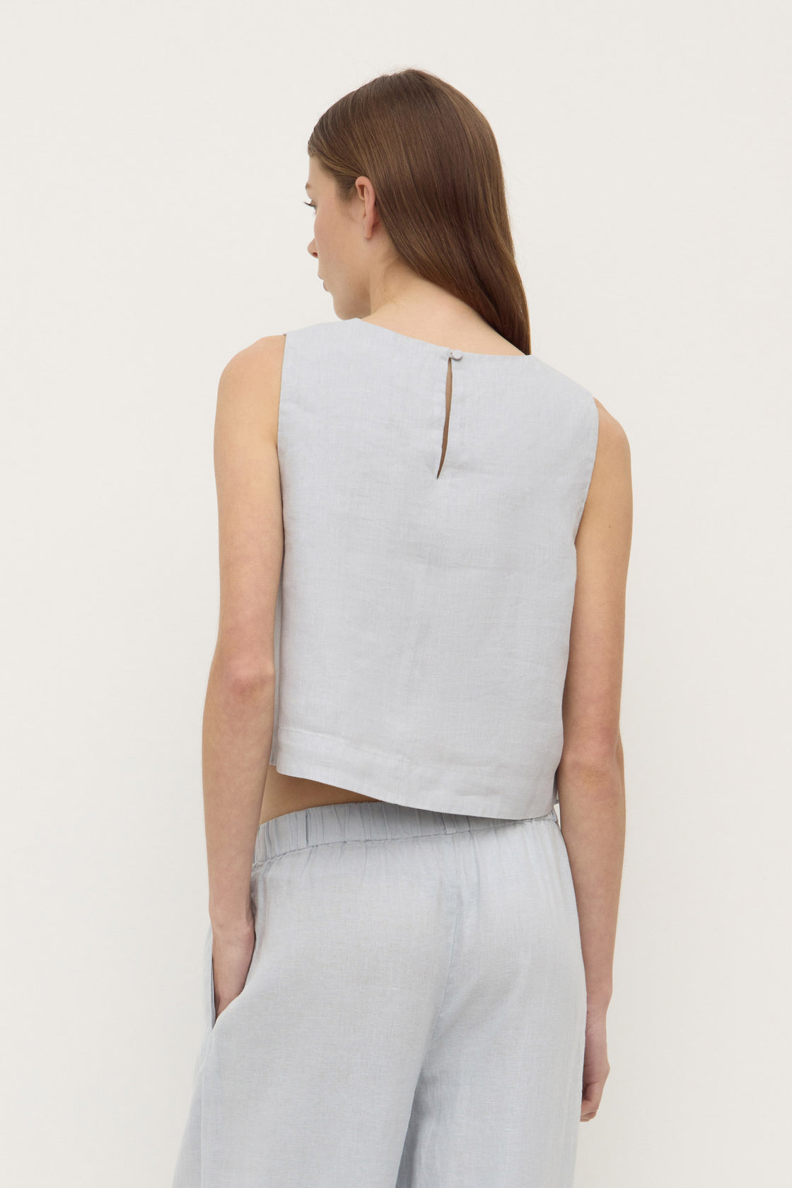 Estelle Linen Top - Cloud