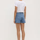 Boxy Denim Short - Dark Stone