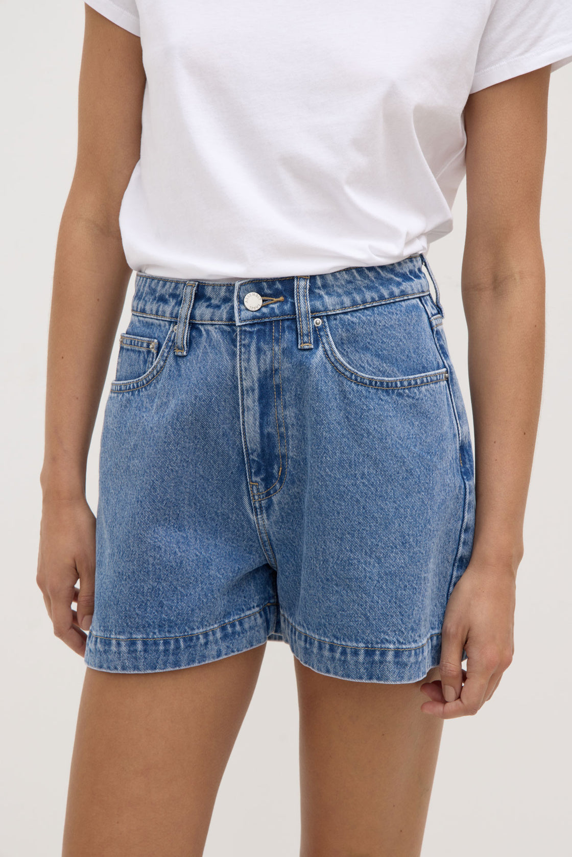 Boxy Denim Short - Dark Stone