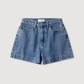 Boxy Denim Short - Dark Stone