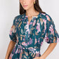 Intuition Petrol Scarf Print Puff Sleeve Maxi Shirt Dress