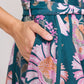 Intuition Petrol Scarf Print Puff Sleeve Maxi Shirt Dress