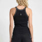 Bower Bird Rib Singlet Jet Black