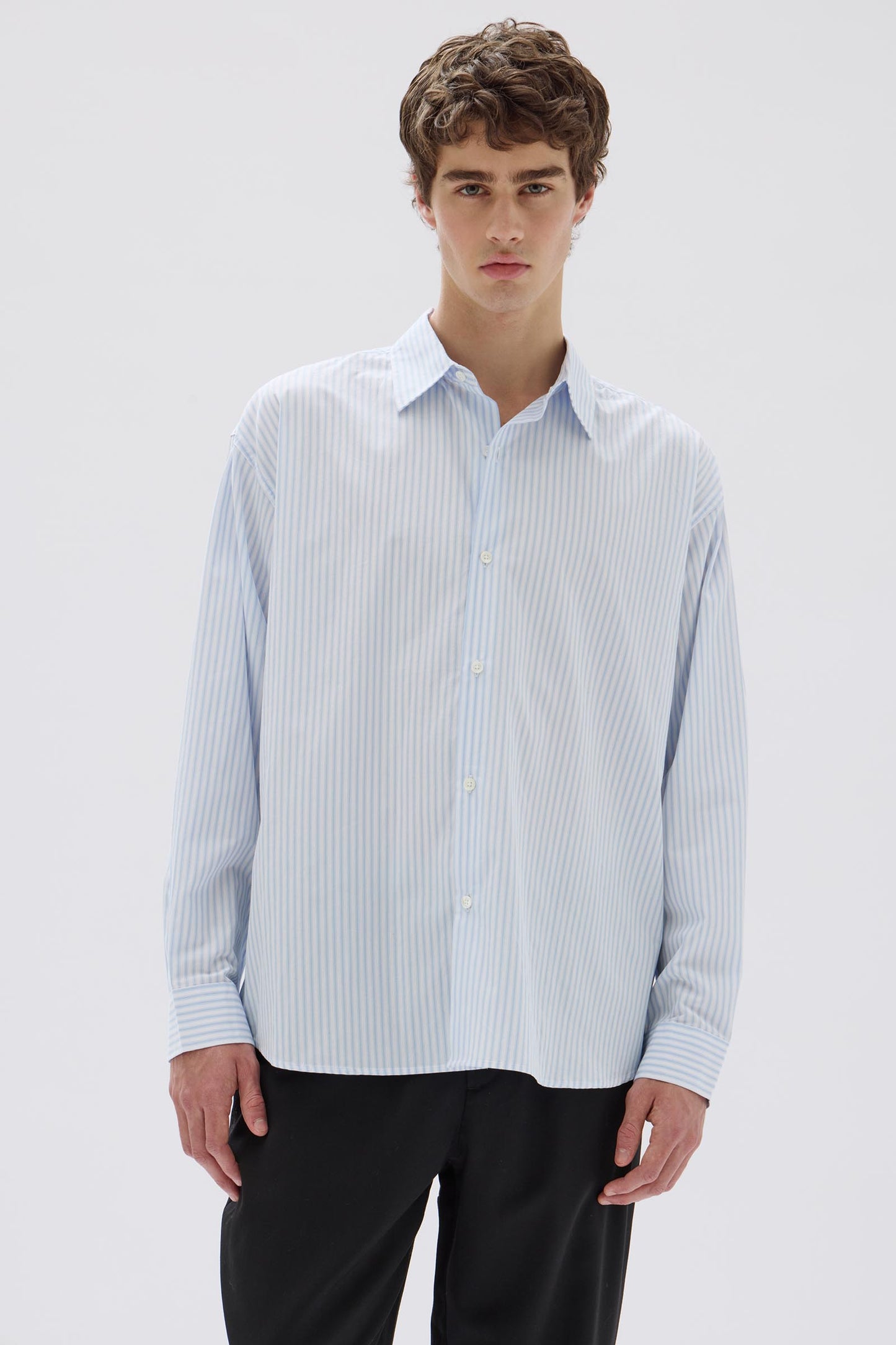 Juni Long Sleeve Shirt - Blue/White