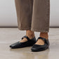 Romee Leather Flat Shoe - Black