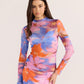 Sommer Ruched Mesh Midi Dress