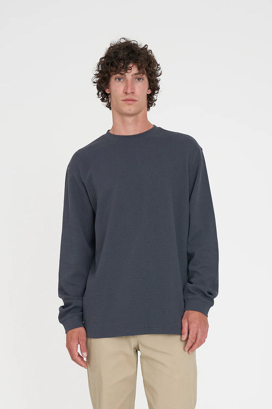 Waffle Ls Sup Tee - Asphalt