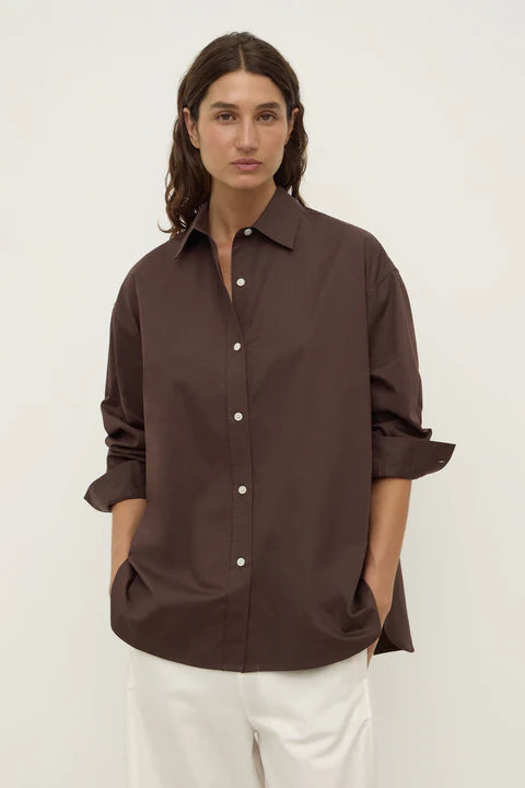 Marigold Poplin Long Sleeve Shirt - Ganache