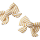 Bow Hair Clips 2pk - Golden Stripe
