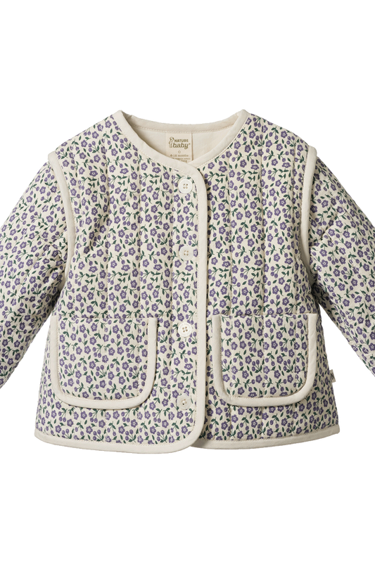 Edith Quilted Jacket - Briarwood Heron Print