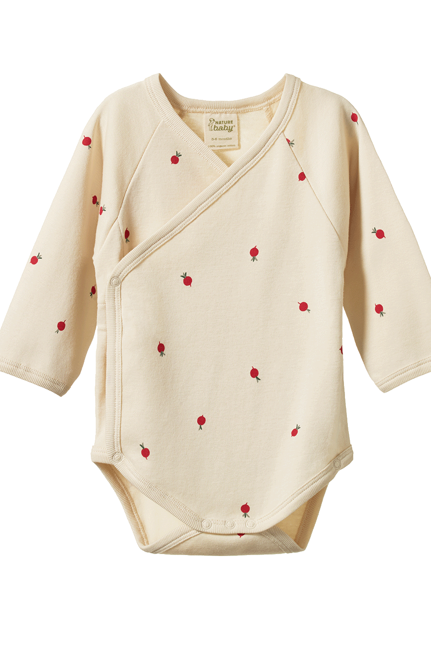 L/S Kimono Bodysuit - Radish Print