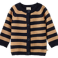 Merino Knit Cardigan - Navy/Caramel