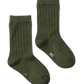 Organic Wool Rib Socks - Thyme