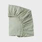 Fitted Sheet Jersey Cot - Nettle Pinestripe