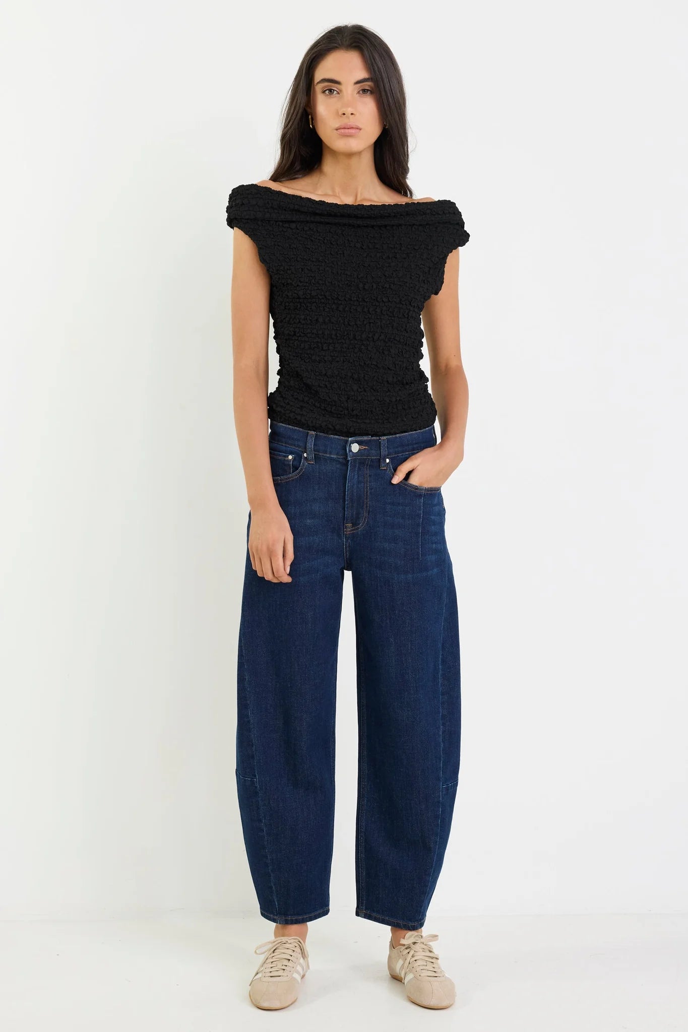 Graduate Dark Blue Stretch Barrel Jean