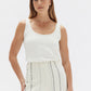 Odette Boucle Knit Tank - White