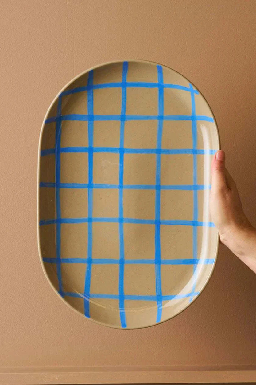 Oval Tray 38 X 26.5 Stone