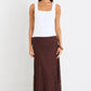 Zeus Chocolate Lace Bias Maxi Skirt