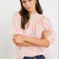 Precisian Blush Stripe High Neck SS Top