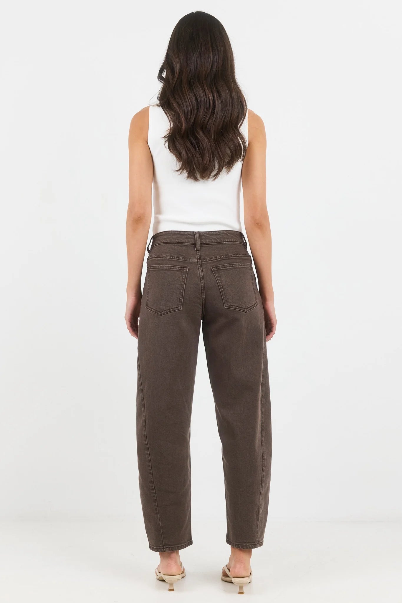 Idolise Mocha Stretch Soft Barrel Jean
